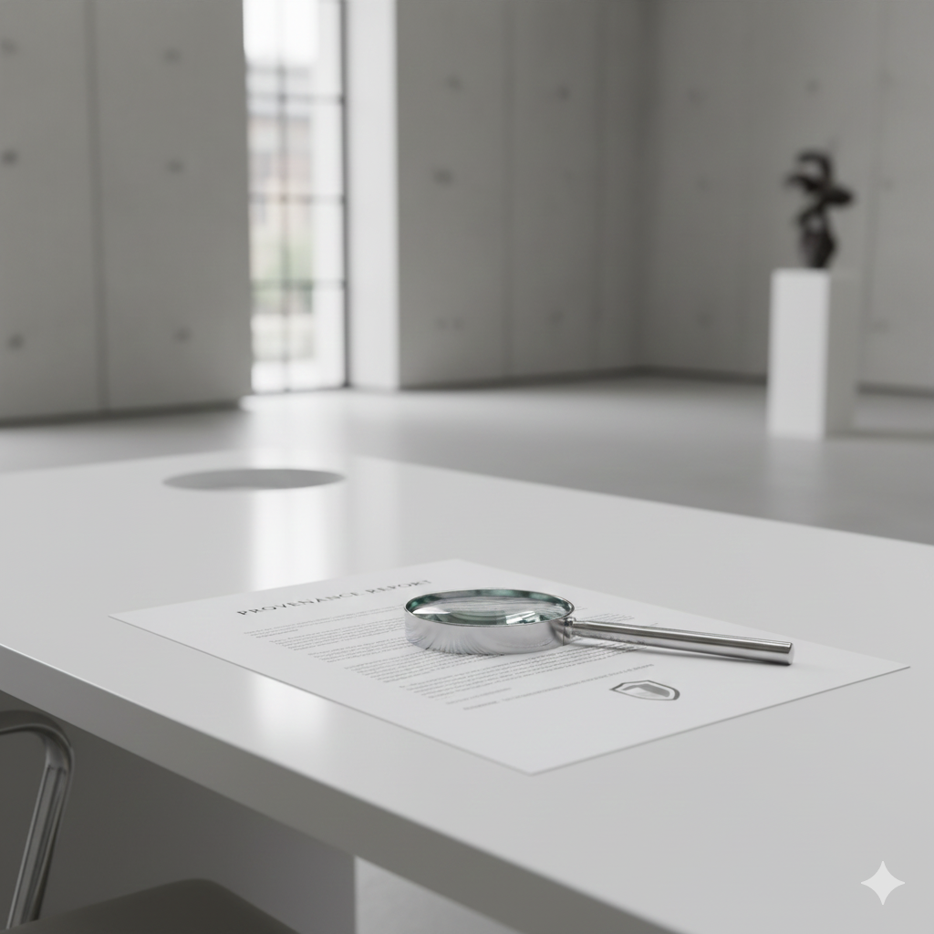 Professional art provenance report and authentication process by Art Trader.