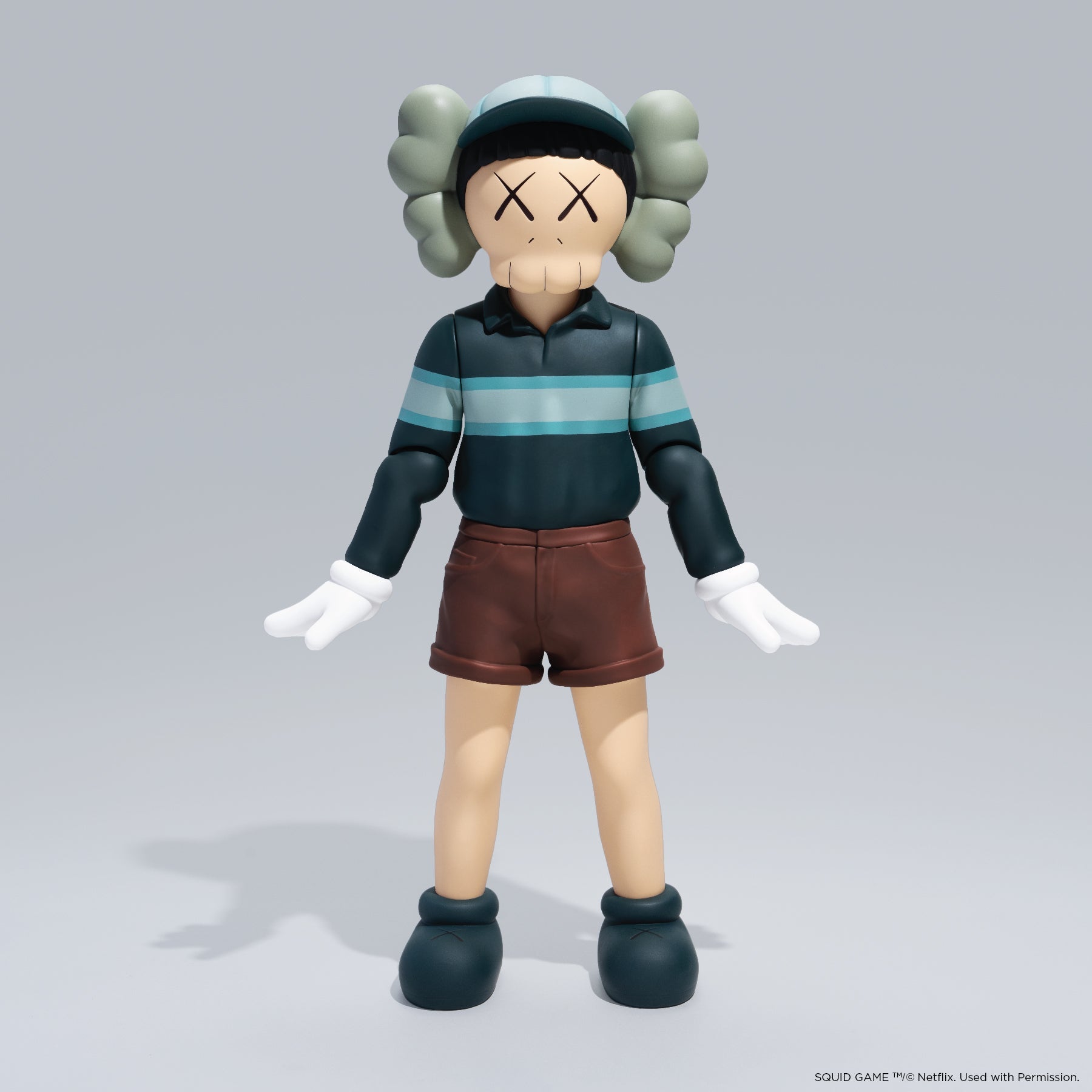 KAWS Chul-Su Coloured Vinyl Figure 2025 release. Front view with NFC authentication chip details. Verified stock by Art Trader.