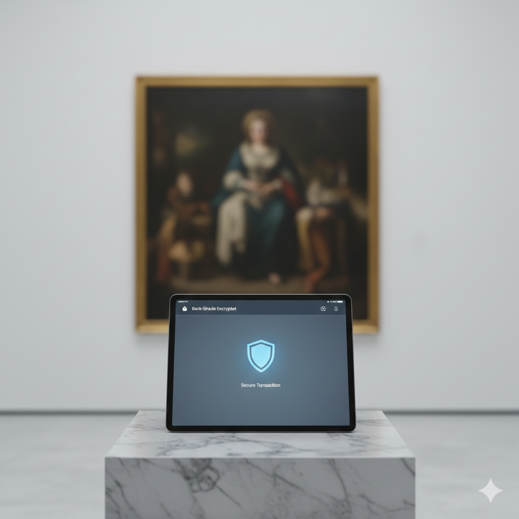 Secure digital payment encryption for high-value art transactions at Art Trader.