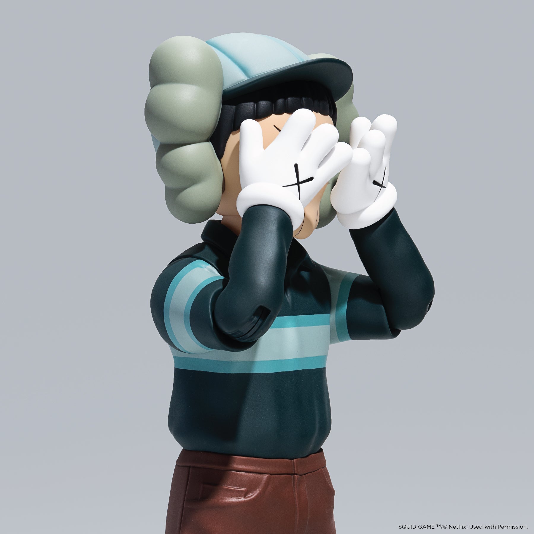 KAWS Chul-Su Coloured Vinyl Figure 2025 release. Front view with NFC authentication chip details. Verified stock by Art Trader.-4