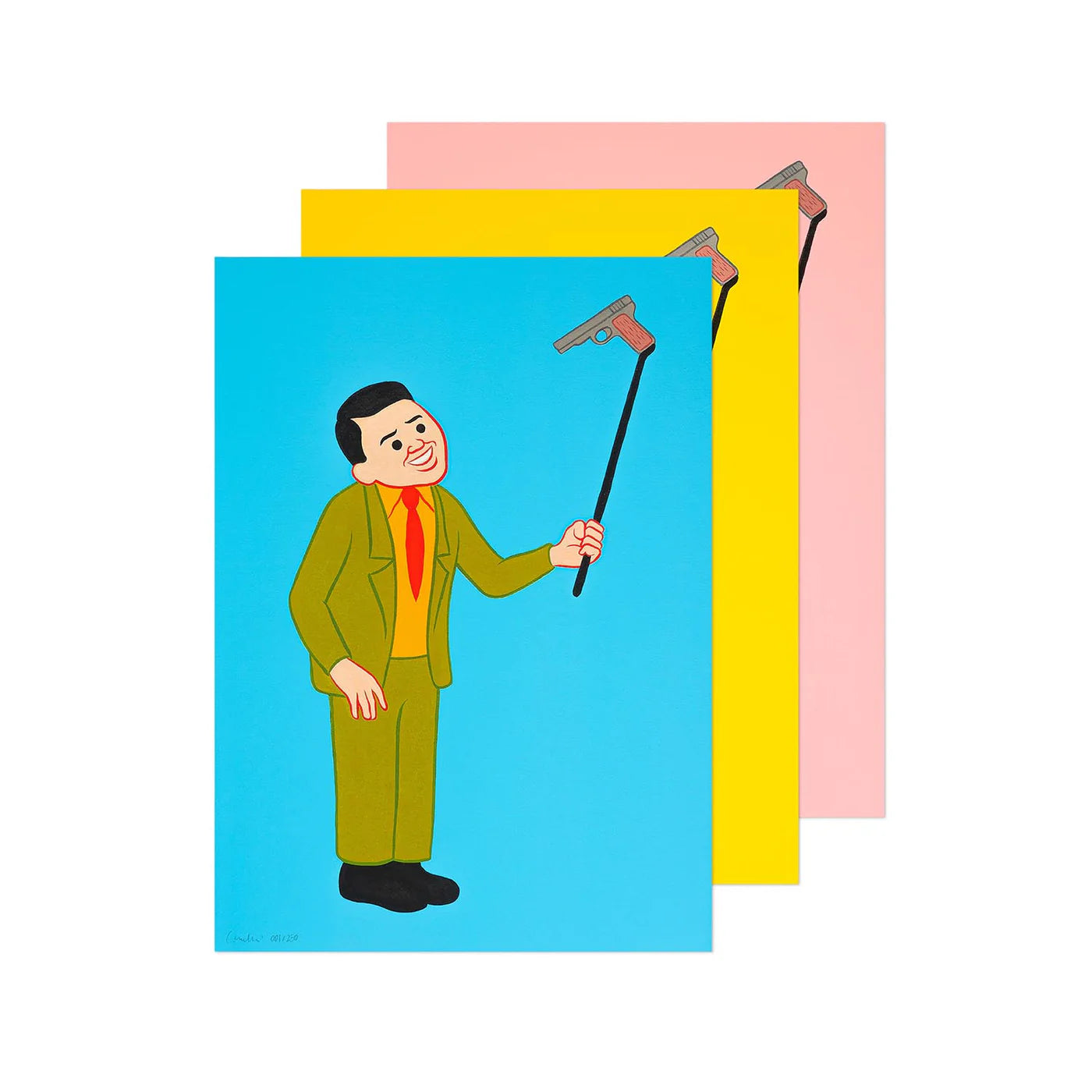 Joan Cornellà - Selfie Gun Silkscreen Prints Set
