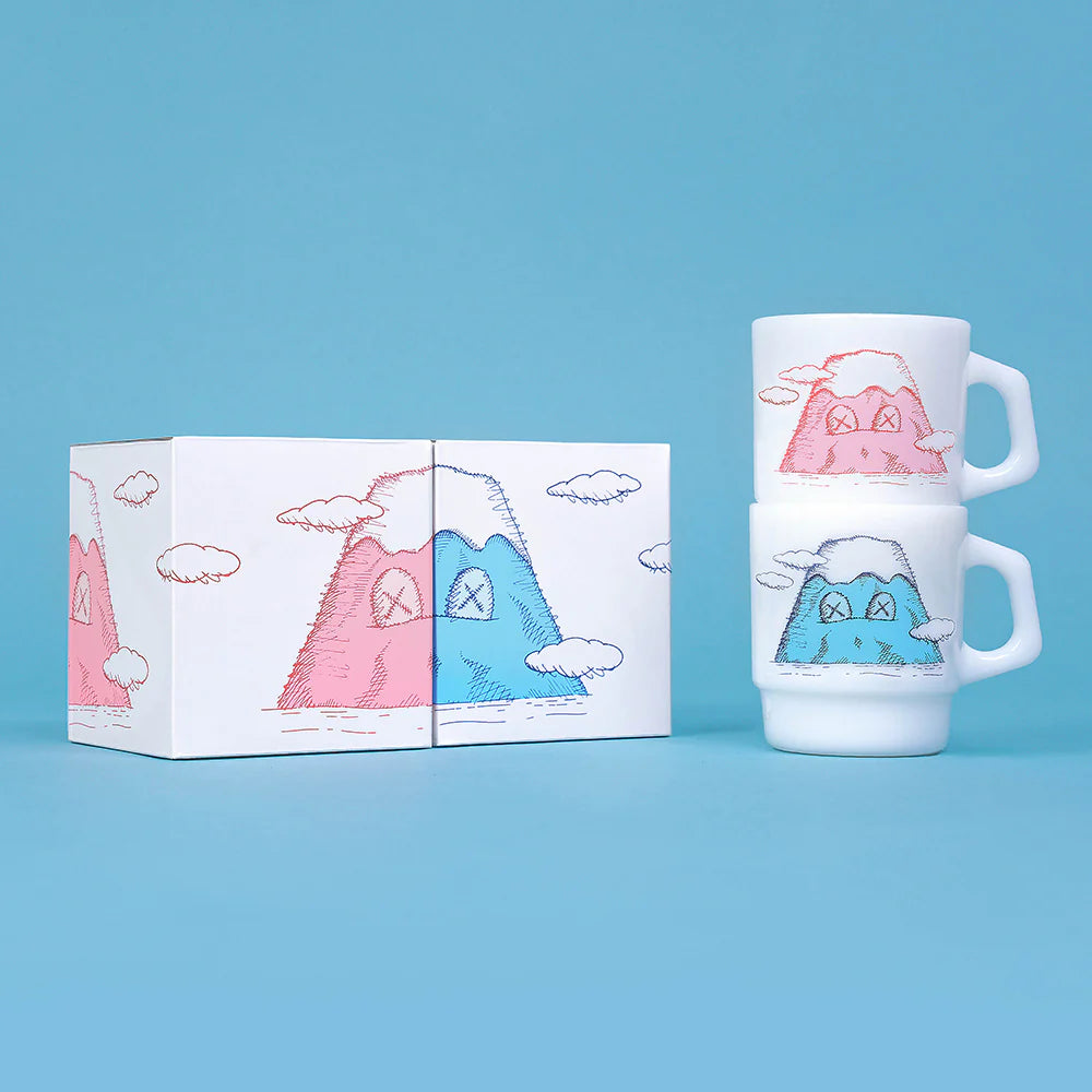 Kaws | HOLIDAY JAPAN Mount Fuji Fire-King Mug Set (Set of 2)-2
